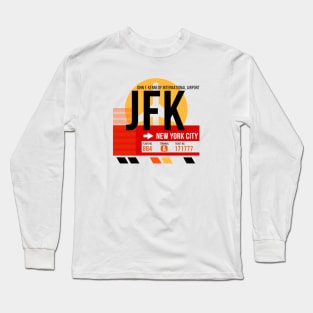 New York City (JFK) Airport // Sunset Baggage Tag Long Sleeve T-Shirt